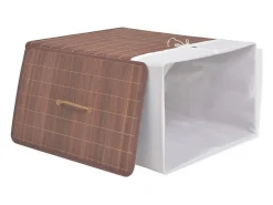 Cesto Retangular para Roupa Suja em Bambu Castanho - Prático e Elegante