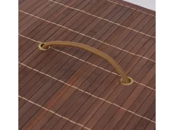 Cesto Retangular para Roupa Suja em Bambu Castanho - Prático e Elegante
