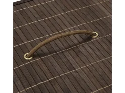 Cesto Retangular para Roupa Suja em Bambu Escuro - Solução Prática e Elegante