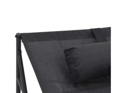 Chaise de Jardim com travesseiro 2 pcs Preto Aço revestido a pó
