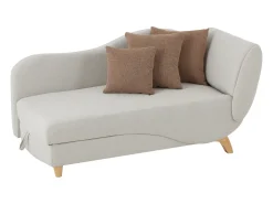 Chaise longue conversível esquerda em tecido bege PENELOPE