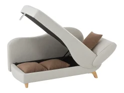 Chaise longue conversível esquerda em tecido bege PENELOPE