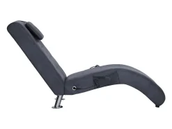 Chaise longue de massagem c/ almofada camurça artif. cinzento