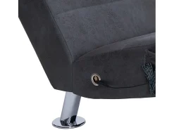 Chaise longue de massagem c/ almofada camurça artif. cinzento