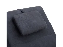 Chaise longue de massagem c/ almofada camurça artif. cinzento