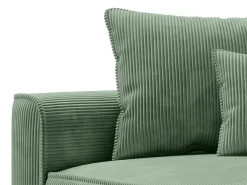 Chaise longue esquerda em veludo canelado verde amêndoa PINETA