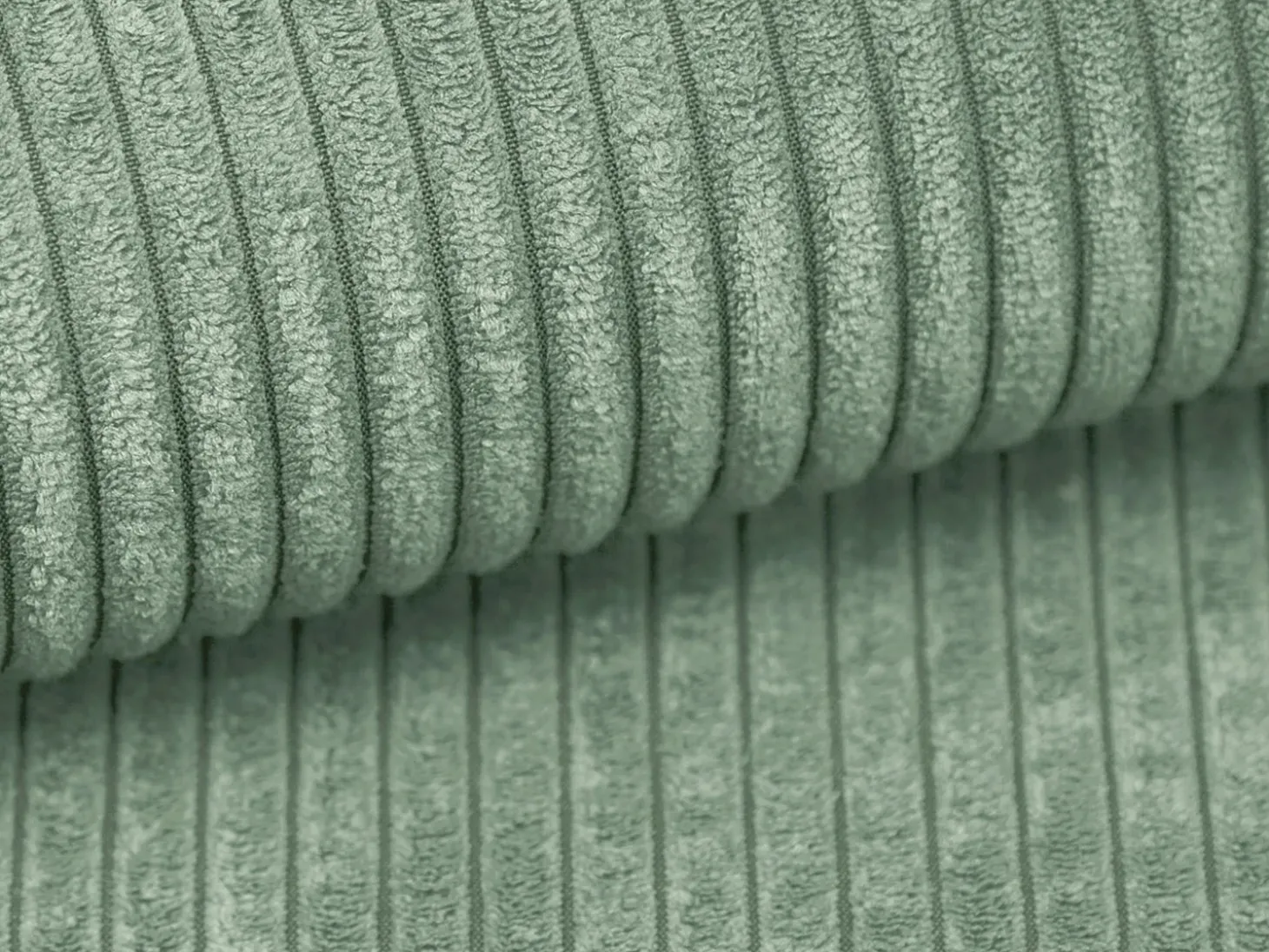 Chaise longue esquerda em veludo canelado verde amêndoa PINETA