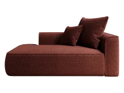Chaise longue esquerdo em tecido chenille bordô PINETA