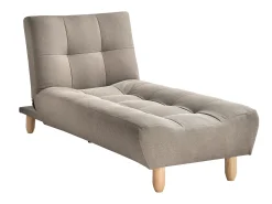 Chaise longue ESTEBAN em tecido taupe com mecanismo click-clack