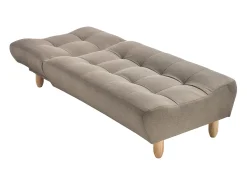 Chaise longue ESTEBAN em tecido taupe com mecanismo click-clack