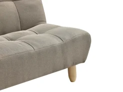 Chaise longue ESTEBAN em tecido taupe com mecanismo click-clack