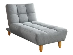 Chaise longue ESTEBAN em tecido cinza com mecanismo click-clack