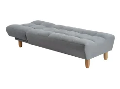 Chaise longue ESTEBAN em tecido cinza com mecanismo click-clack