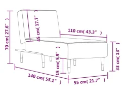 Chaise longue veludo azul