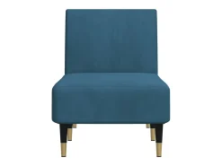 Chaise longue veludo azul