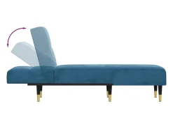 Chaise longue veludo azul