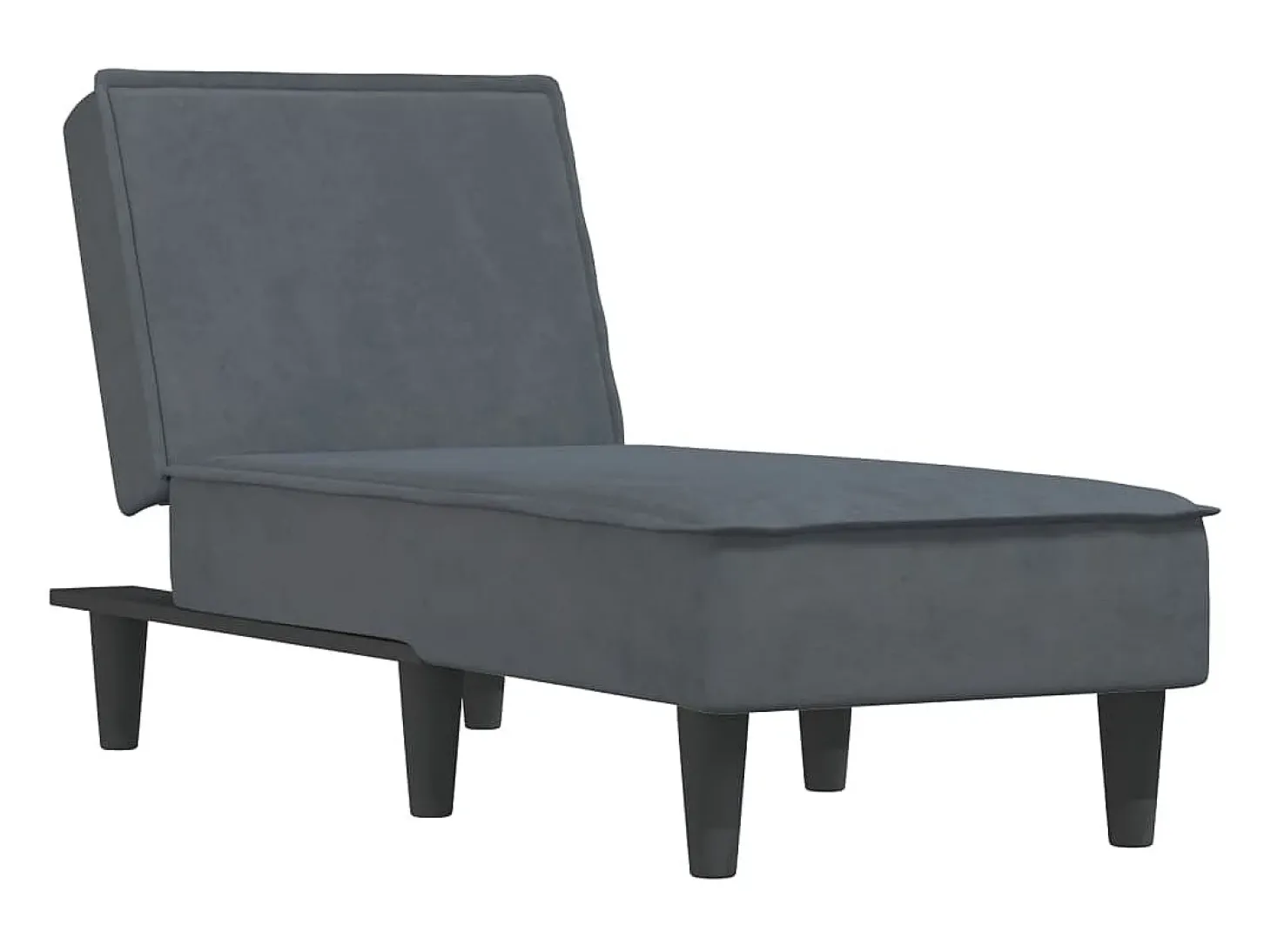 Chaise longue veludo cinzento-escuro