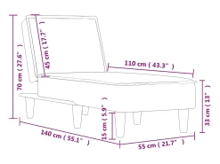 Chaise longue veludo cinzento-escuro
