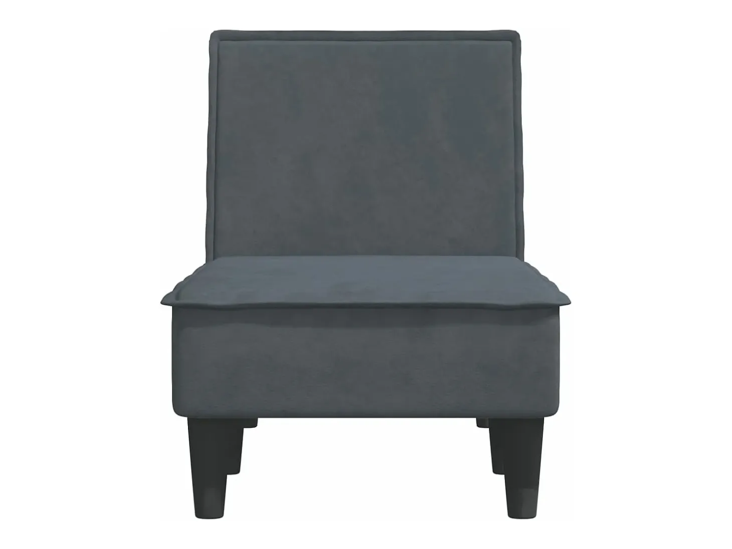 Chaise longue veludo cinzento-escuro