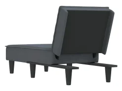 Chaise longue veludo cinzento-escuro