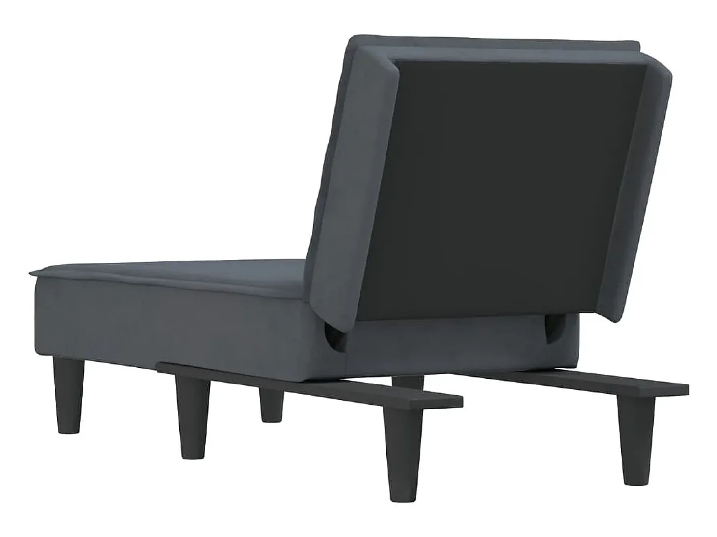 Chaise longue veludo cinzento-escuro