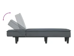 Chaise longue veludo cinzento-escuro