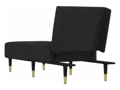 Chaise longue veludo preto