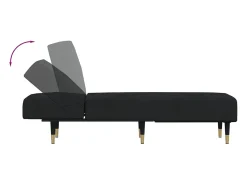 Chaise longue veludo preto