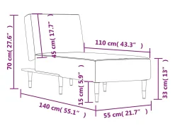 Chaise longue veludo preto