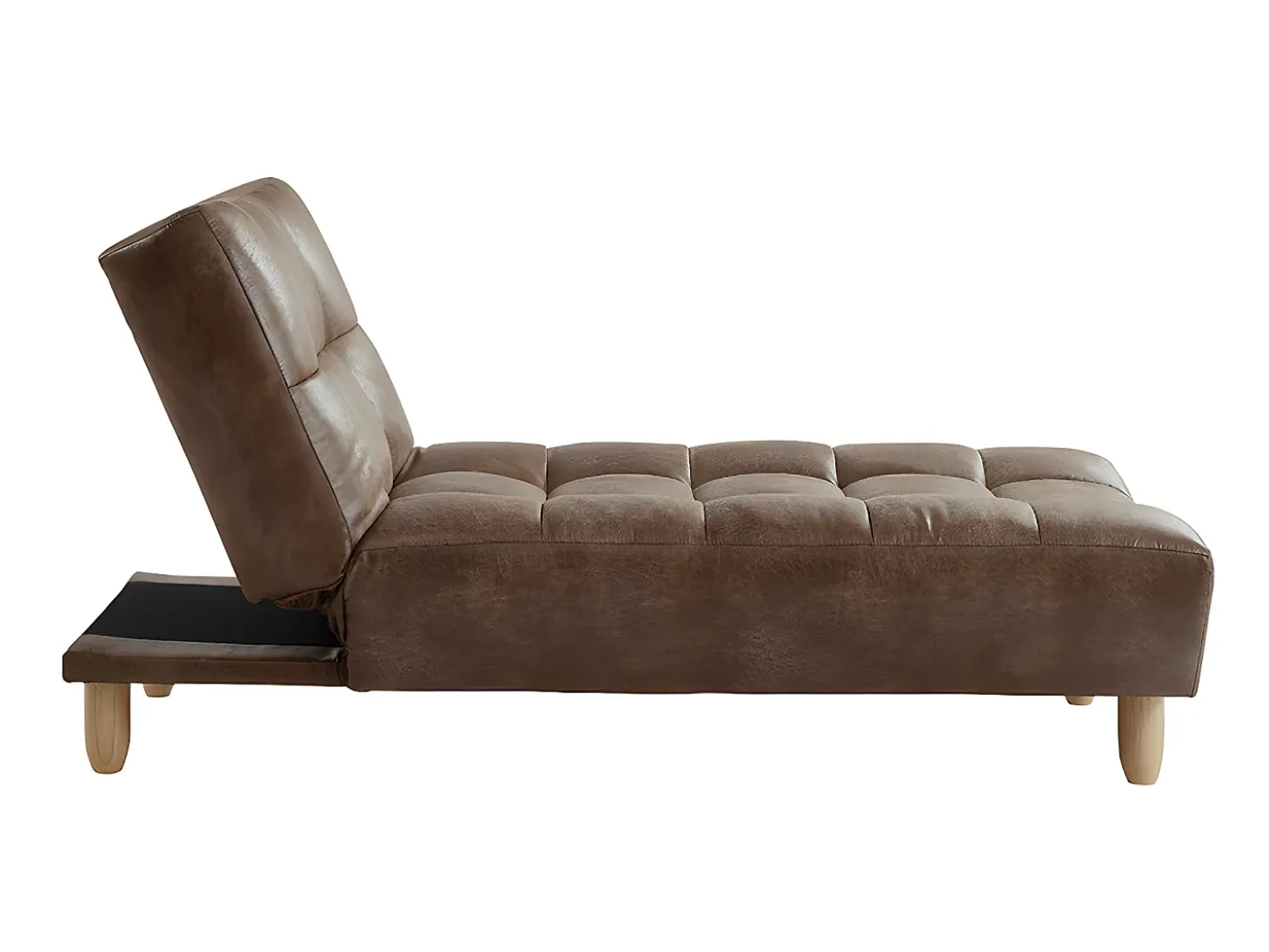 Chaise-longue clic clac, em microfibra Castanho - ESTEBAN