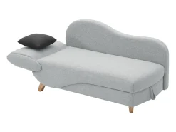 Chaise-longue direita convertível tecido cinza-claro com almofadas antracite PENELOPE