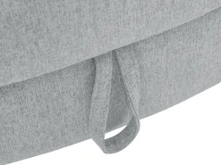 Chaise-longue direita convertível tecido cinza-claro com almofadas antracite PENELOPE