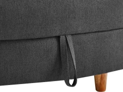 Chaise-longue direita convertível em tecido antracite com almofada cinza PENELOPE