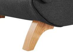 Chaise-longue direita convertível em tecido antracite com almofada cinza PENELOPE