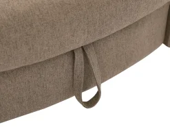 Chaise-longue direita convertível tecido castanho com almofadas cinza PENELOPE
