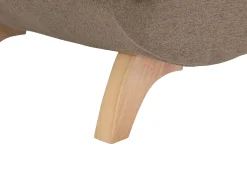 Chaise-longue direita convertível tecido castanho com almofadas cinza PENELOPE
