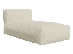 Chaise-longue em tecido bouclé de cor branco sujo NOUMARA