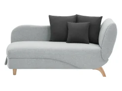 Chaise-longue esquerda convertível tecido cinza-claro com almofadas antracite PENELOPE