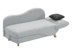 Chaise-longue esquerda convertível tecido cinza-claro com almofadas antracite PENELOPE