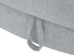 Chaise-longue esquerda convertível tecido cinza-claro com almofadas antracite PENELOPE