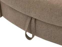 Chaise-longue esquerda convertível tecido castanho com almofadas cinza PENELOPE