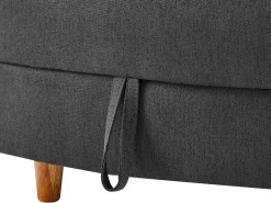 Chaise-longue esquerda convertível em tecido antracite com almofada cinza PENELOPE