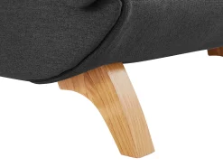 Chaise-longue esquerda convertível em tecido antracite com almofada cinza PENELOPE