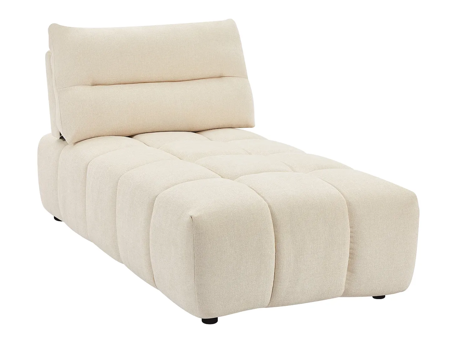 Chaise-longue função avança-recua em tecido texturizado bege APOLIU