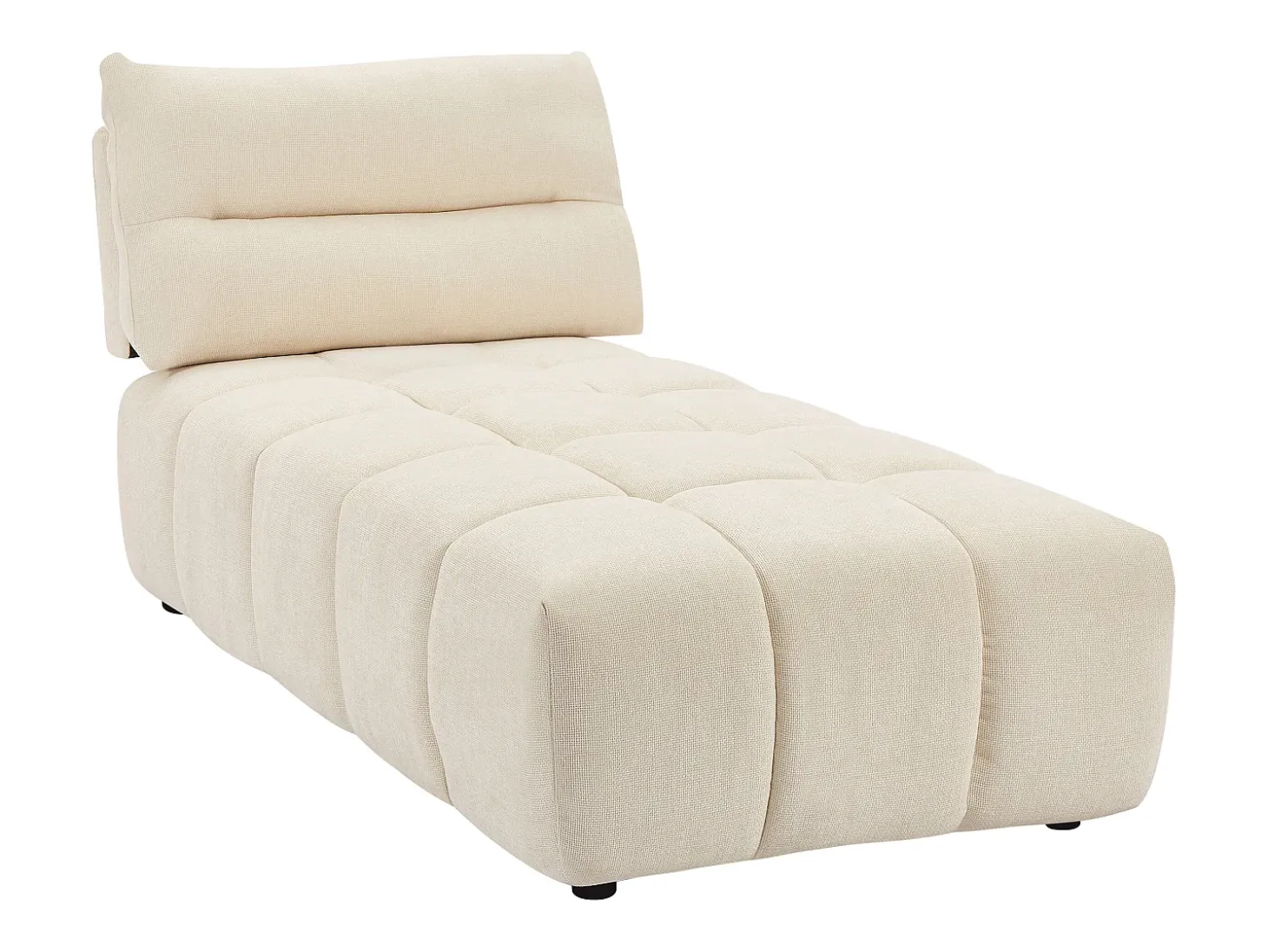 Chaise-longue função avança-recua em tecido texturizado bege APOLIU
