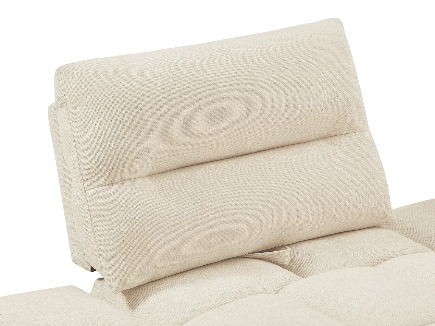 Chaise-longue função avança-recua em tecido texturizado bege APOLIU
