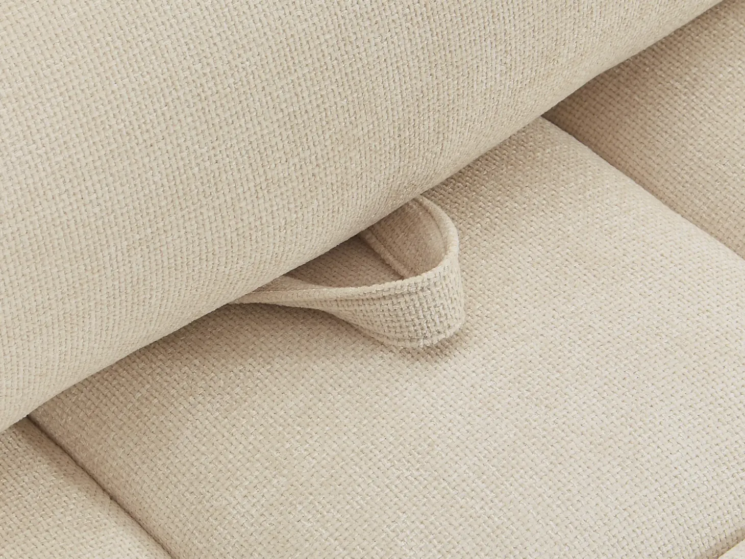 Chaise-longue função avança-recua em tecido texturizado bege APOLIU
