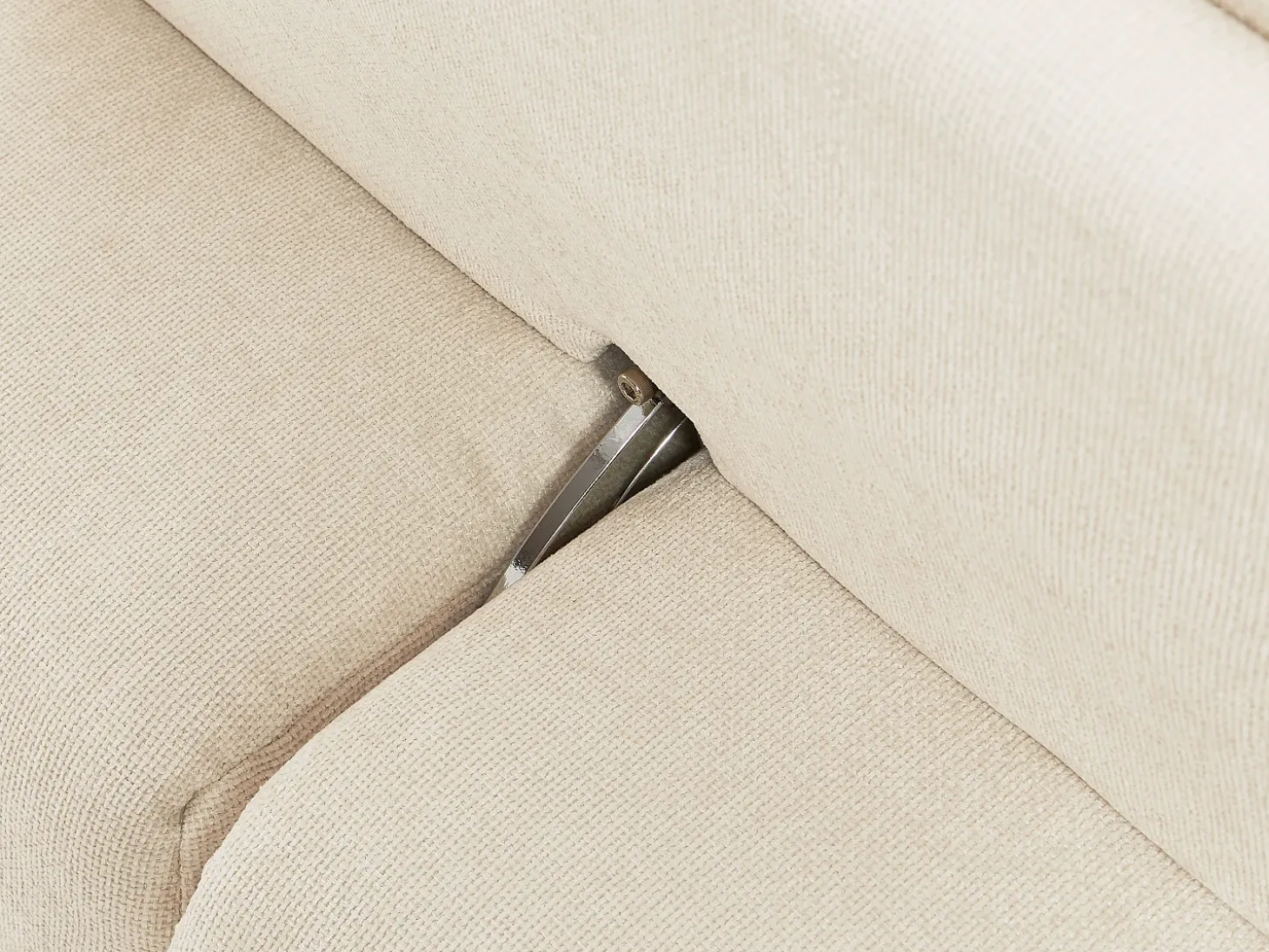 Chaise-longue função avança-recua em tecido texturizado bege APOLIU