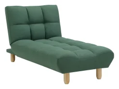Chaise-longue sofá-cama em tecido de cor verde ESTEBAN