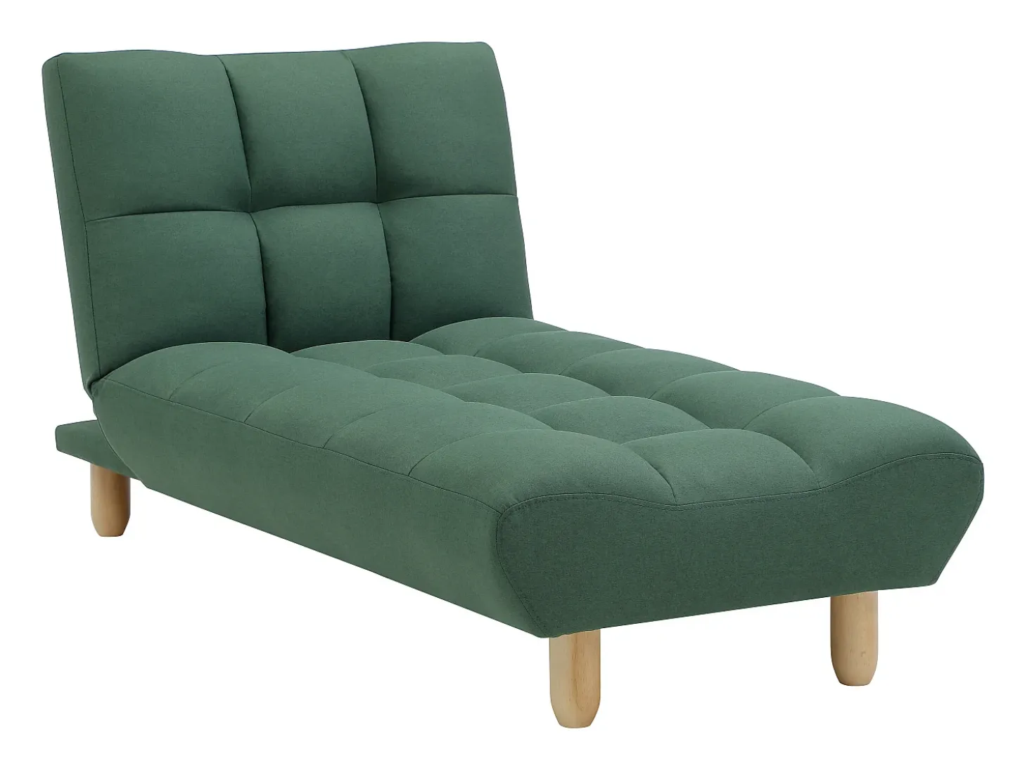 Chaise-longue sofá-cama em tecido de cor verde ESTEBAN